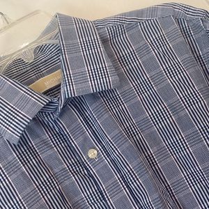 Michael Kors Mens Button Down Shirt. Blue size 16 1/2 Sleeve 34/35.